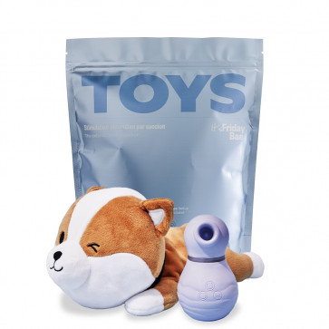 Вакуумный стимулятор для клитора TOYS + кейс-песик шиба-ину Friday Bae (Франция)