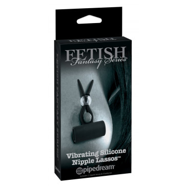 Fetish Fantasy Series Limited Edition Vibrating Silicone Nipple Lassos - Black