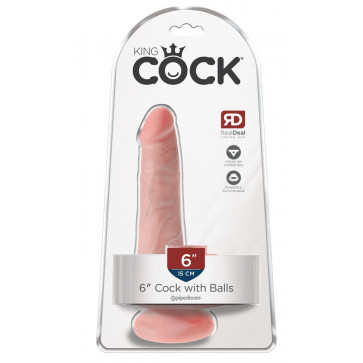 King Cock 6" Cock w Balls Ligh