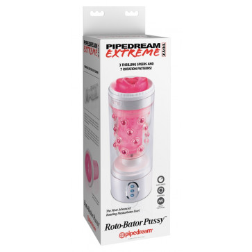 PET Roto-Bator Pussy White/Pin