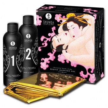 Масажний гель - Shunga Massage Strawberry2x250
