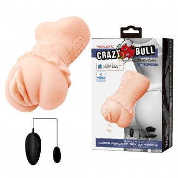 Мастурбатор с вибрацией и технологией выработки лубриканта CRAZY BULL - Realistic Vagina Masturbator, BM-009198ZK