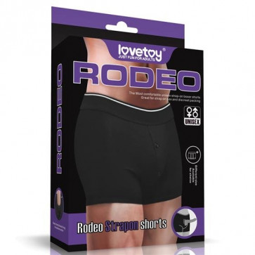 Трусики для страпону - Rodeo Strap-On Shorts Black (на талію 97-107 см)
