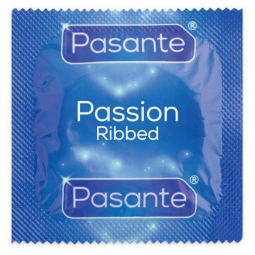 Стимулирующие презервативы с ребристой структурой Pasante - Ribbed Passion, №1