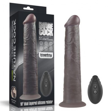 Вібратор - Dual-Layered Silicone Rotator 10" Black