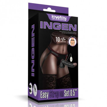 Страпон - Ingen Vibrating Easy Strap-On Set 8.5" Black