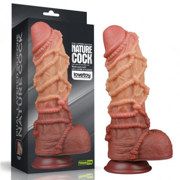 Фалоімітатор - Dual-Layered Silicone Cock With Rope 10.5" Flesh