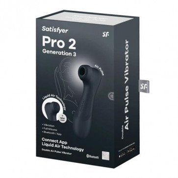 Кліторальний стимулятор - Satisfyer Pro 2 Generation 3 With Liquid Air Black Bluetooth/(App)