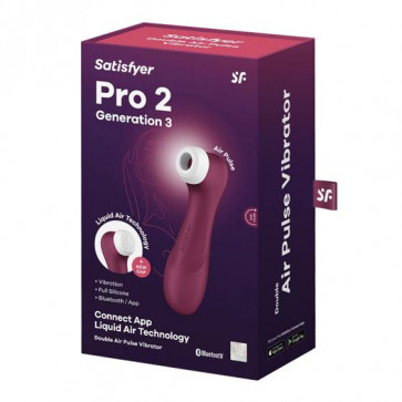 Кліторальний стимулятор - Satisfyer Pro 2 Generation 3 With Liquid Air Wine Red Bluetooth/(App)