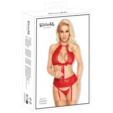 Комплект білизни - 2214547 Kissable Suspender Set Red - S/M