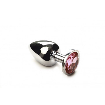 Анальная пробка,Silver Pink Topaz,M