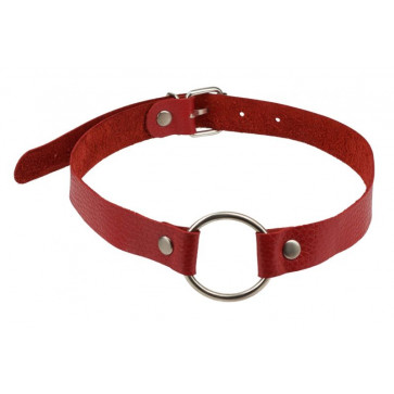 Кляп Leather O-Ring Gag, Red