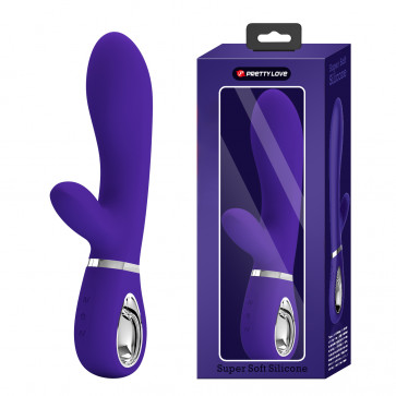 Вибратор с мягкой головкой и клиторальной стимуляцией Pretty Love - Thomas USB Purple, BI-014621-3