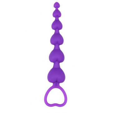 Анальная цепочка Heart Booty Beads-Purple