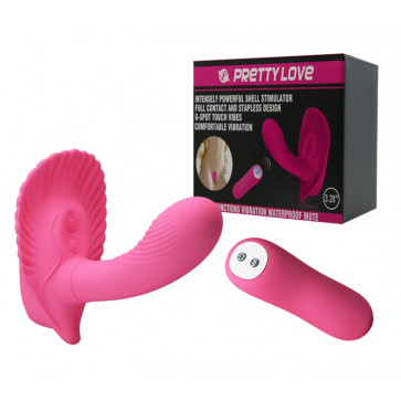 Вибробабочка с стимулятором клитора PRETTY LOVE - Powerful Shell Stimulator , BI-014368W-3