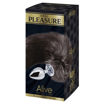 Alive Black&White Fox Tail M