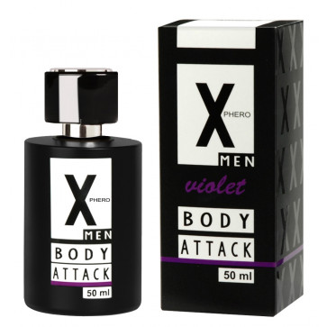 Духи с феромонами для мужчин X phero Men Violet Body Attack, 50 ml