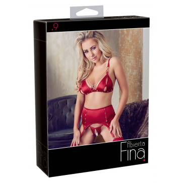 2213583 Bra and Suspender Set - red {} S