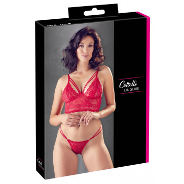 Bra and String - Red {} L/XL