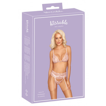 Комплект білизни - 2214318 Suspender set - pink