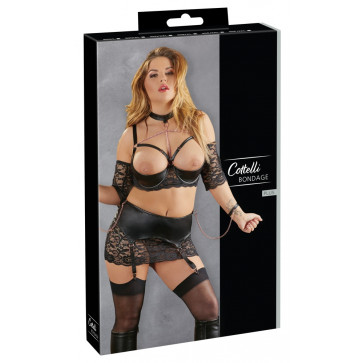 2221233 Shelf Bra Set Bondage - black {} 85D/L