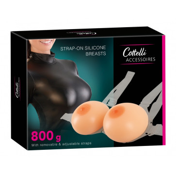2460793 Strap-on Silicone Breasts - Flesh {} S-L