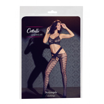 Stockings Criss-Cross - Black {} S-L