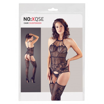 Cami Suspender Set - Black {} S-L