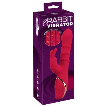 Вібратор - Rabbit Vibrator With 3 Moving Rings