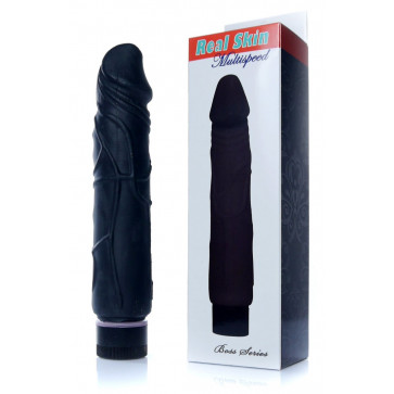 Вибратор Boss Series - Real Skin  Black, ( длина 22 см, диаметр 4 см ) BS6700072