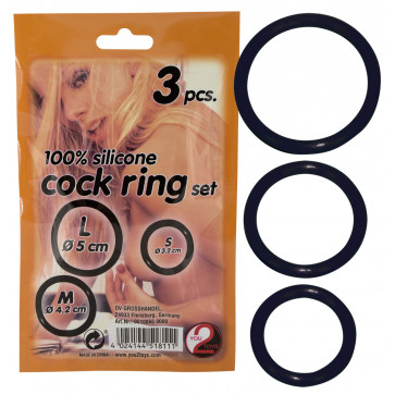 Эрекционные кольца - Silicone Cock Ring Set, 3 шт.