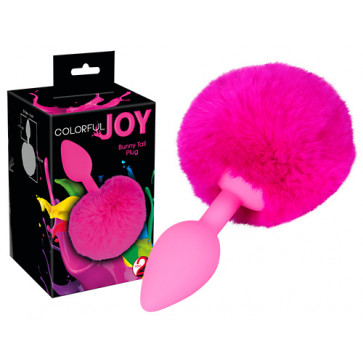 Анальная пробка - Colorful Joy Bunny Tail Plug