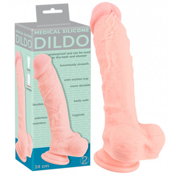 Фаллоимитатор с мошонкой - Medical Silicone Dildo 24 cm