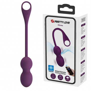 Вагинальные шарики с вибрацией и управлением с смартфона Pretty Love - Elvira dark Purple, BI-210212HP-2