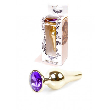 Анальна пробка - Jewellery Gold Butt Plug Purple