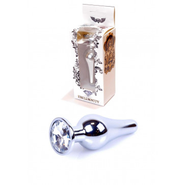 Анальна пробка - Jewellery Silver Butt Plug Clear