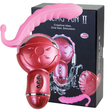 Вибростимулятор - 3-point Stimulator with tongue - Pink/Red