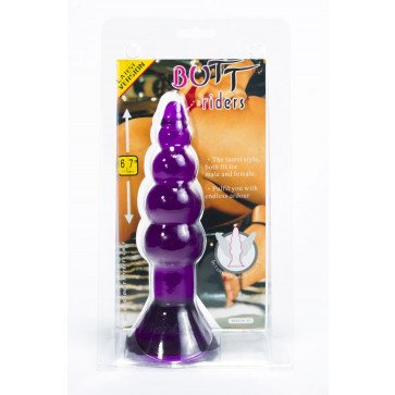 Анальная пробка Anal Plug with suction cup - 180x34mm. Purple