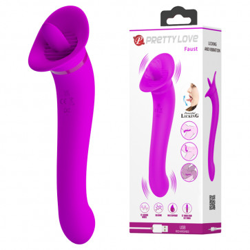 Кліторальний стимулятор - Pretty Love Faust Licking Massager Purple