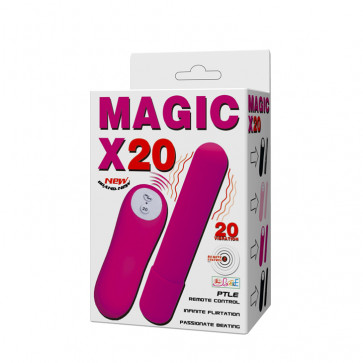 Vibrating bullet, remote control, 20 functions,Pink, 10,2x1,9cm