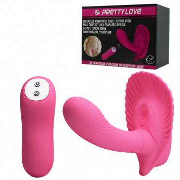 Pretty Love Pink Shell Stimulator 30 func. of vibro, remote control,