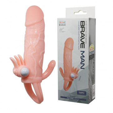 Насадка на член - Brave Men Vibrating Sleeve Flesh