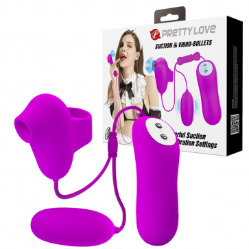 Вібростимутятор - Pretty Love Suction & Vibro Bullets Pink