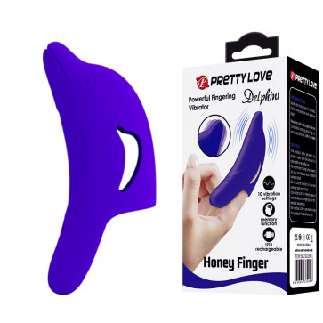 Вібронасадка на палець - Pretty Love Delphini Fingering Vibrator Blue
