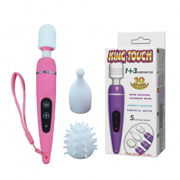 10 speed vibrator, with 3 types of silicone caps, re