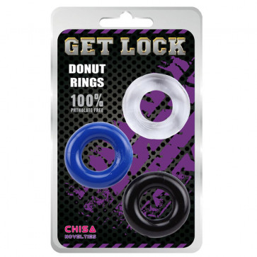 Эрекционные кольца - Get Lock Donut Rings-Assorted, 3 шт.