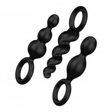 Набор анальных игрушек Satisfyer Plugs black (set of 3) - Booty Call  (мятая упаковка!!!)