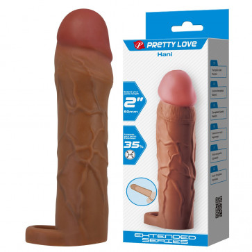 Удлиняющая насадка презерватив Pretty Love - Hani 2" Brown, BI-026255-1