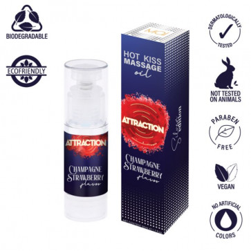 Масажна олія - Massage Oil Attraction Champagne Strawberry 50 мл