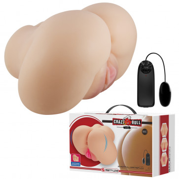 Мастурбатор вагина-анус с вибрацией Crazy Bull - Luna soft skin, BM-009244Z
